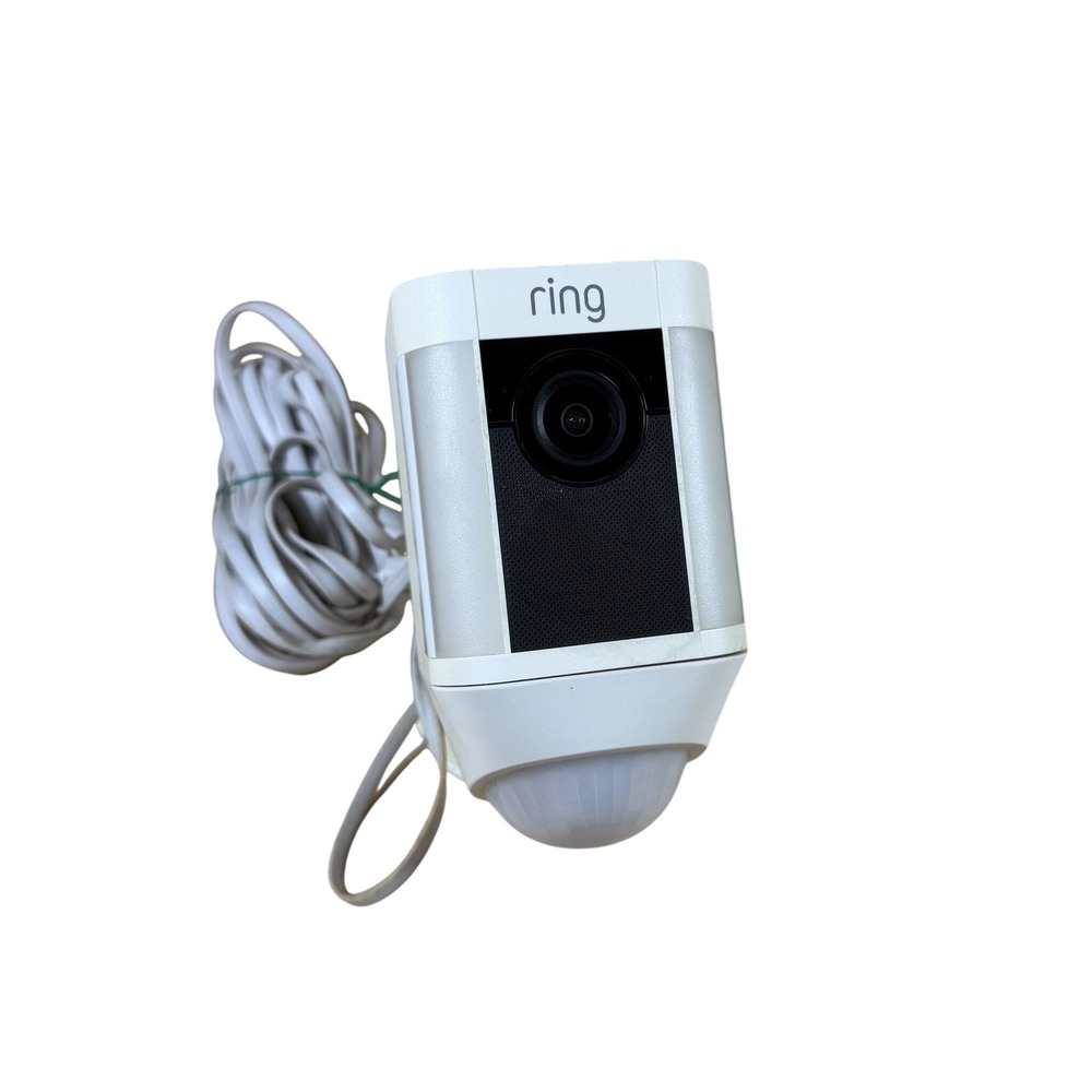 Ring Spotlight Cam Battery White Outdoor Security Camera 1080p HD Video